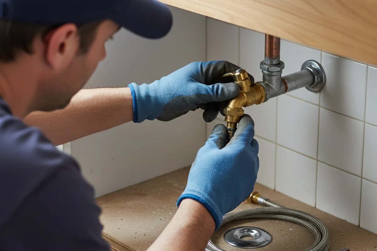 Shutoff valve and fitting work during Emergency Plumbing in Andover
